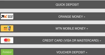 Deposit methods Premier Bet Cameroon